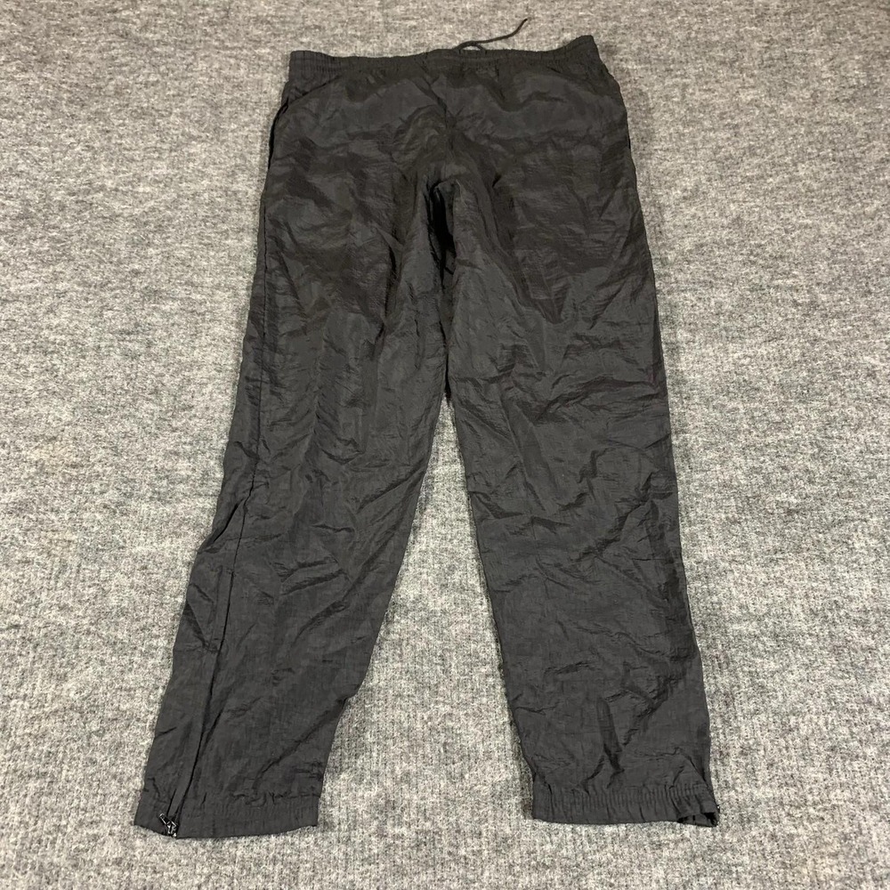 VTG Reebok Pants Mens Small Black Track Pants Taffeta Drawstring 90s Retro Baggy - Picture 10 of 12